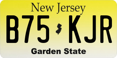 NJ license plate B75KJR