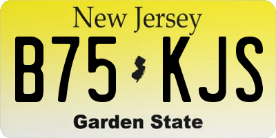 NJ license plate B75KJS