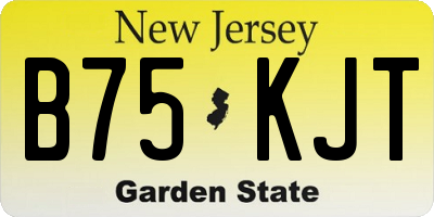 NJ license plate B75KJT