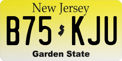 NJ license plate B75KJU