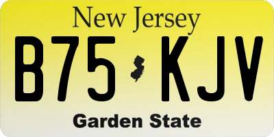 NJ license plate B75KJV