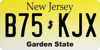NJ license plate B75KJX