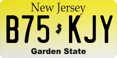 NJ license plate B75KJY
