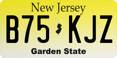 NJ license plate B75KJZ
