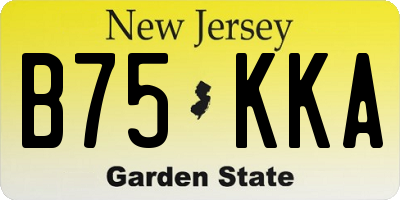 NJ license plate B75KKA