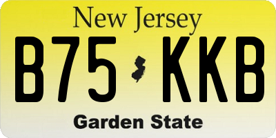 NJ license plate B75KKB