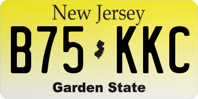 NJ license plate B75KKC