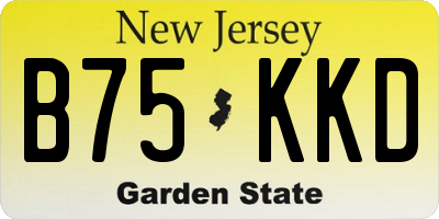 NJ license plate B75KKD