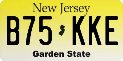 NJ license plate B75KKE