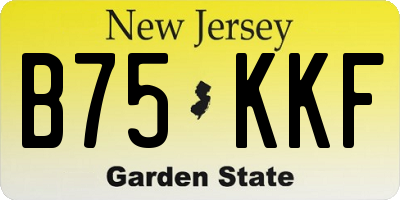 NJ license plate B75KKF