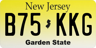 NJ license plate B75KKG