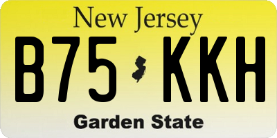 NJ license plate B75KKH