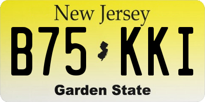 NJ license plate B75KKI