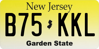 NJ license plate B75KKL