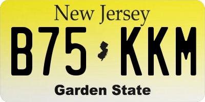 NJ license plate B75KKM