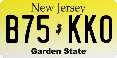 NJ license plate B75KKO