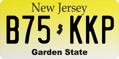 NJ license plate B75KKP