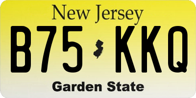 NJ license plate B75KKQ
