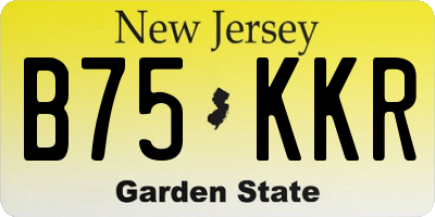 NJ license plate B75KKR