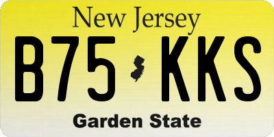 NJ license plate B75KKS