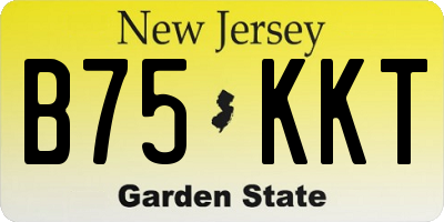 NJ license plate B75KKT
