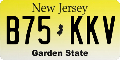 NJ license plate B75KKV
