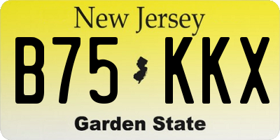 NJ license plate B75KKX