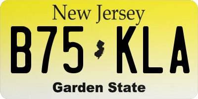 NJ license plate B75KLA