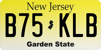 NJ license plate B75KLB