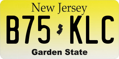 NJ license plate B75KLC