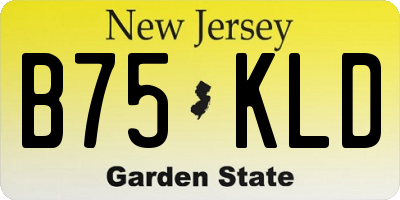 NJ license plate B75KLD