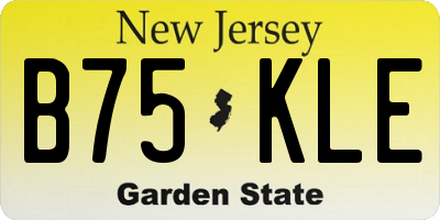 NJ license plate B75KLE