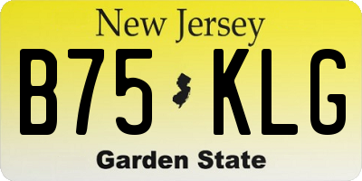NJ license plate B75KLG