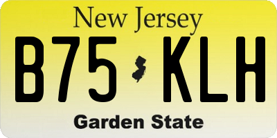 NJ license plate B75KLH