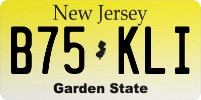 NJ license plate B75KLI