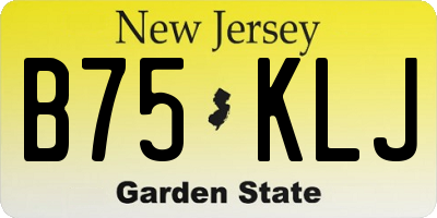 NJ license plate B75KLJ