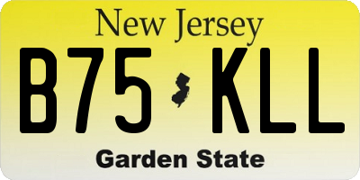 NJ license plate B75KLL