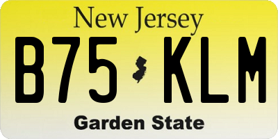 NJ license plate B75KLM