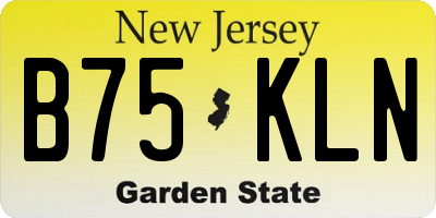 NJ license plate B75KLN