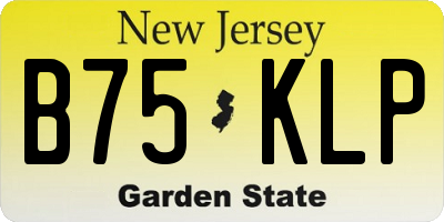 NJ license plate B75KLP
