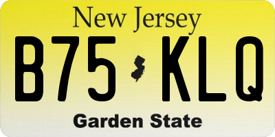 NJ license plate B75KLQ