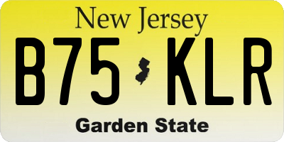 NJ license plate B75KLR