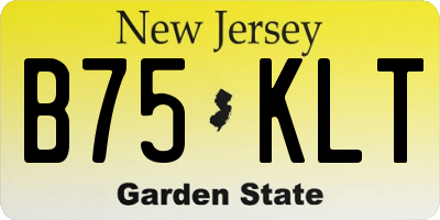 NJ license plate B75KLT