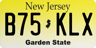 NJ license plate B75KLX