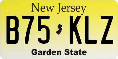 NJ license plate B75KLZ