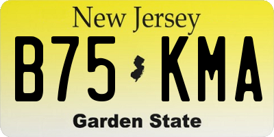 NJ license plate B75KMA