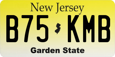NJ license plate B75KMB