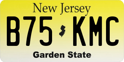 NJ license plate B75KMC