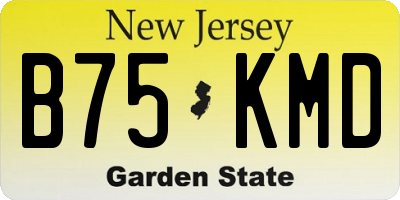 NJ license plate B75KMD