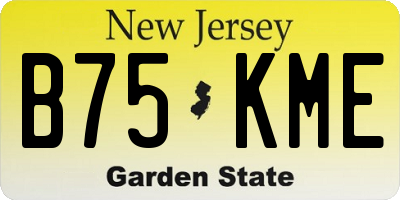 NJ license plate B75KME